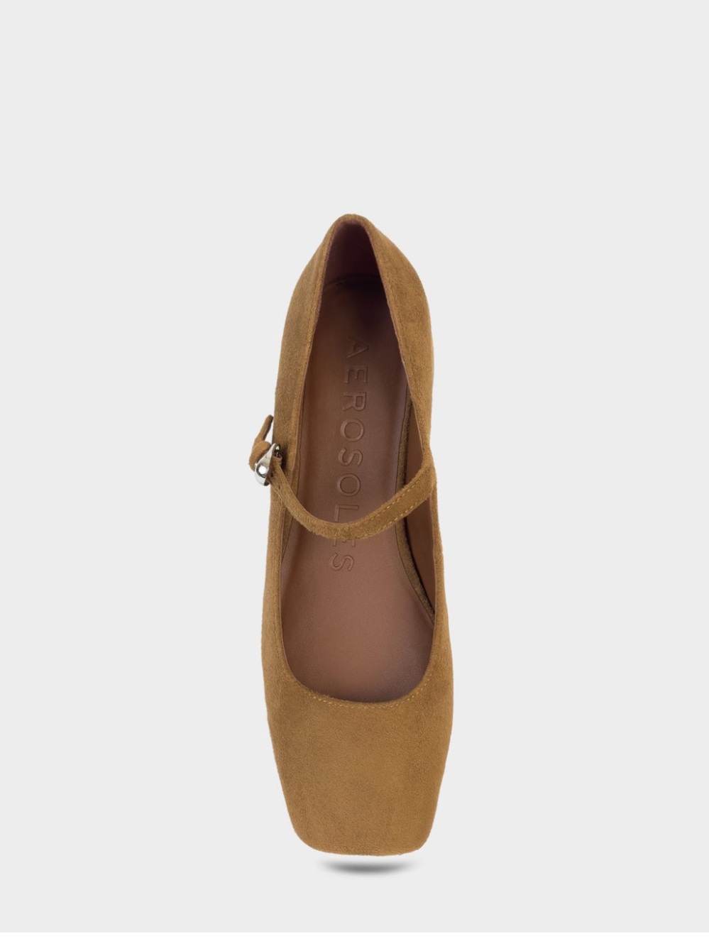 Women's Tan Suede Mary Jane Flats with Square Toe size 11